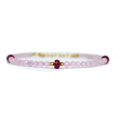 Rose Quartz + Ruby Bracelet