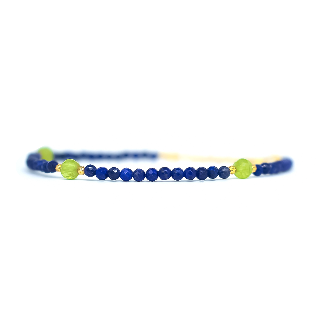 Lapis Lazuli & Peridot Bracelet For Success