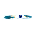 Blue Apatite Evil Eye Bracelet 2mm