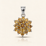 Enchanté Bloom natural citrine cluster pendant in 925 sterling silver – November birthstone