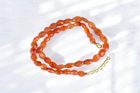 Carnelian Necklace ~ Faceted
