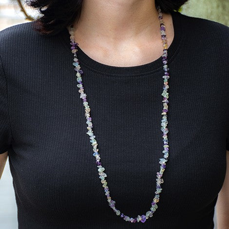 Rainbow Fluorite Chips Necklace 470