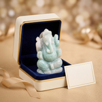 Amazonite Ganesh ji in navy velvet gift box