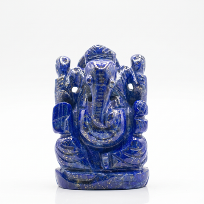 Lapis Lazuli Ganesha idol on white background — Gift Palace India