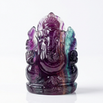 Rainbow Fluorite Ganesha idol on white background — Gift Palace India
