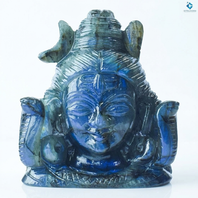 Shiv ji Murti in labradorite on white background — Gift Palace India