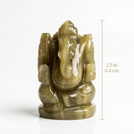 Cat's eye Ganesha idol size 2.5 inch / 6.4 cm