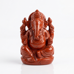 Ganesh Ji in Red Jasper natural stone idol, front view