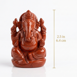 Red Jasper Ganesha idol size 2.5 inch / 6.4 cm