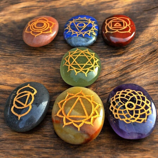 Seven Chakra Cabochon Set with Symbols 794