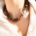 Tiger's eye 16 mm Beads necklace