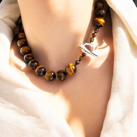 Tiger's eye 16 mm Beads necklace