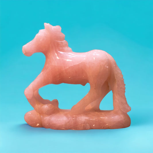 Horse - Natural Rose Quartz 1008