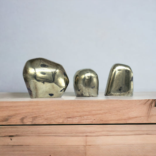 Golden Pyrite Free Forms ( Paper Weight ) 1368
