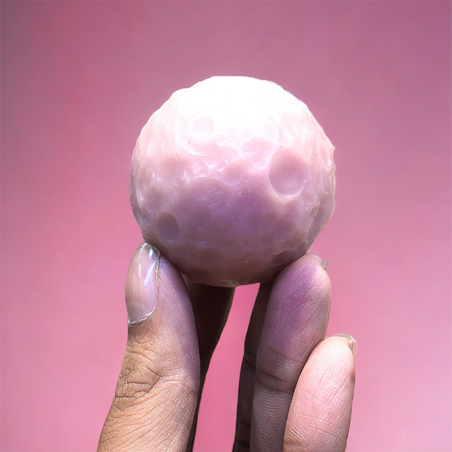 Pink opal moon shape Sphere