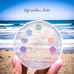 Selenite seven chakra Plate