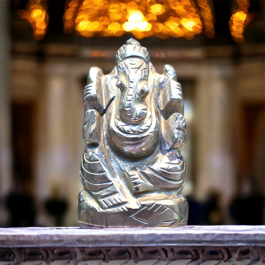 Pyrite Ganesh ji Hand carved 1008