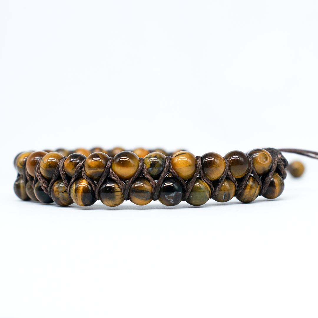 Tiger's Eye Two line Adjustable Bracelet 6 mm Beads