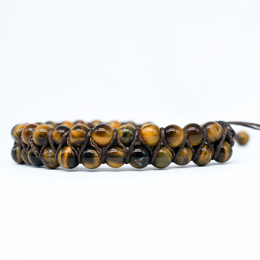 Tiger's Eye Two line Adjustable Bracelet 6 mm Beads 1080
