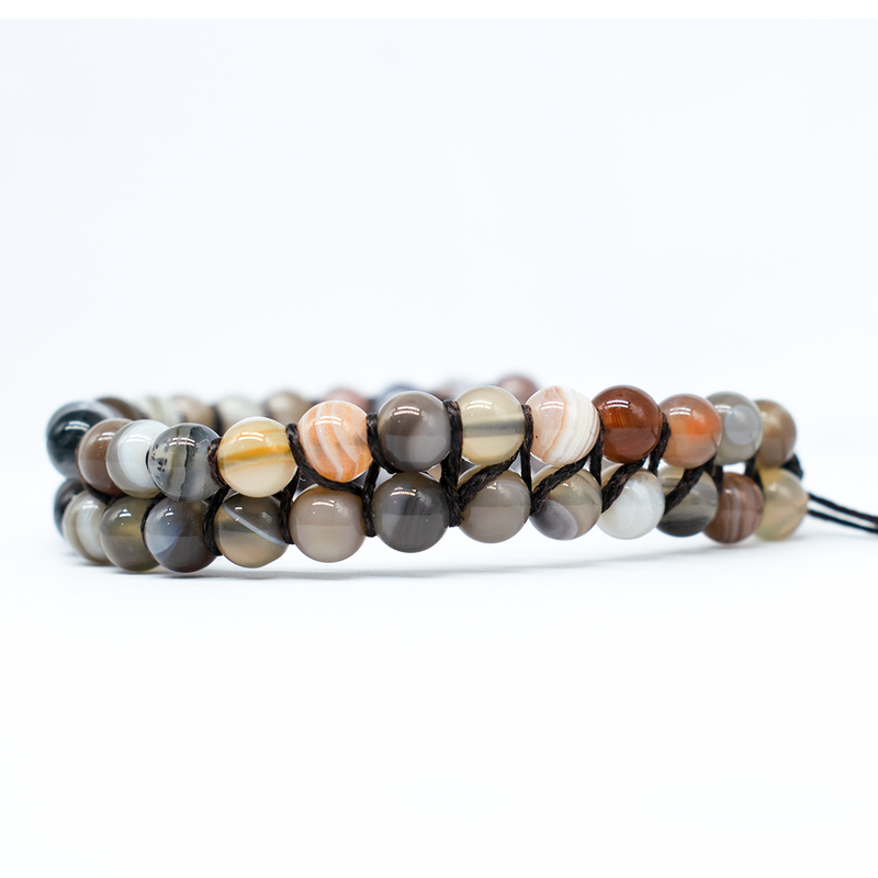 Botswana Agate 2 line Adjustable bracelet