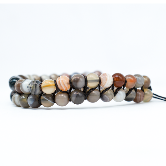 Botswana Agate 2 line Adjustable bracelet 1080