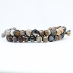 Botswana Agate 2 line Adjustable bracelet