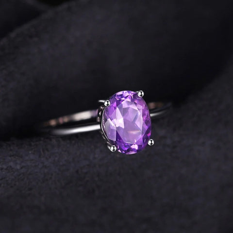 Amethyst Pure Silver Ring