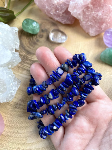 Blue Lapis Lazuli Crystal Chip Bracelet