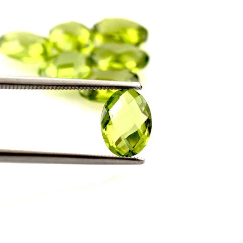 Peridot Cut Gemstone 6*8 Size ( Natural Gemstone )