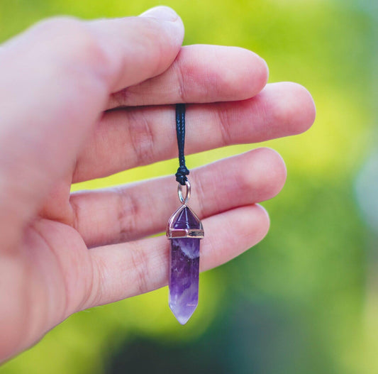 Amethyst Double Point Necklace 1707