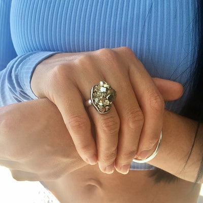 Raw Pyrite Ring