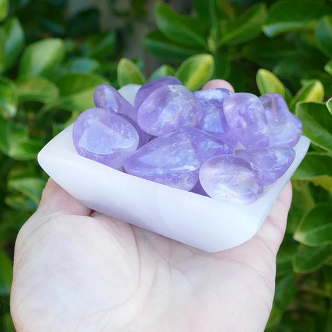 Selenite Square Bowl 4 Inches