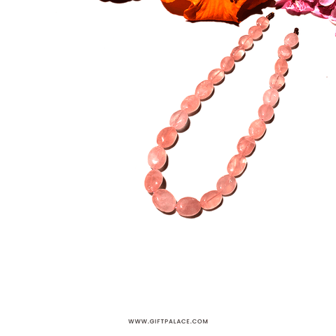 Rose Quartz Necklace (AAA- Grade)