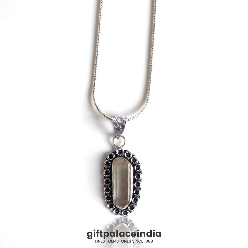 Clear Quartz brass Necklace