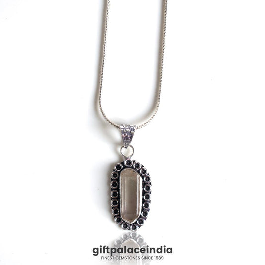 Clear Quartz brass Necklace 1048