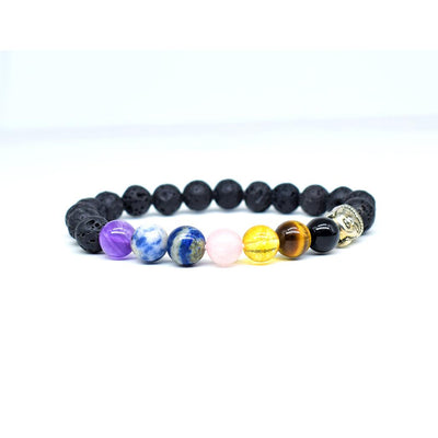Lava stone seven chakra bracelet for balance and grounding – Gift Palace India