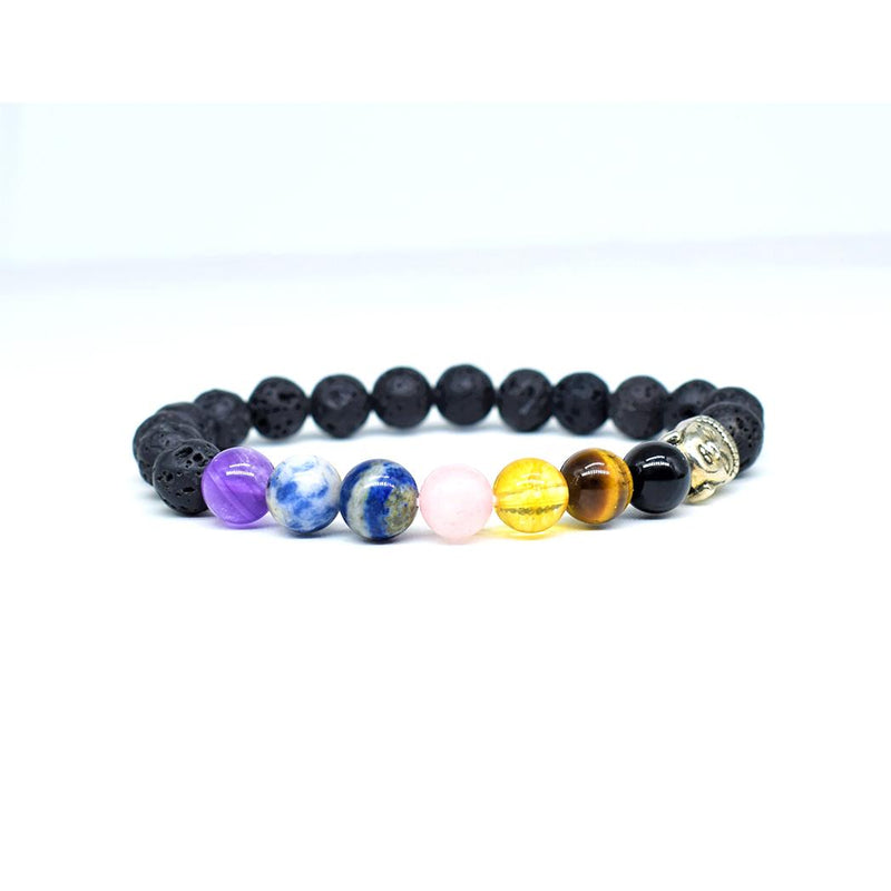 Lava stone seven chakra bracelet for balance and grounding – Gift Palace India