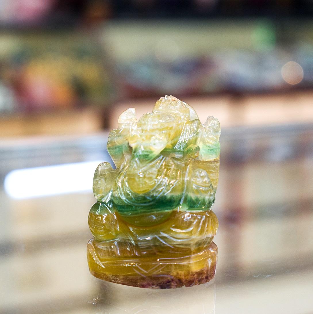 Yellow Fluorite Ganesha