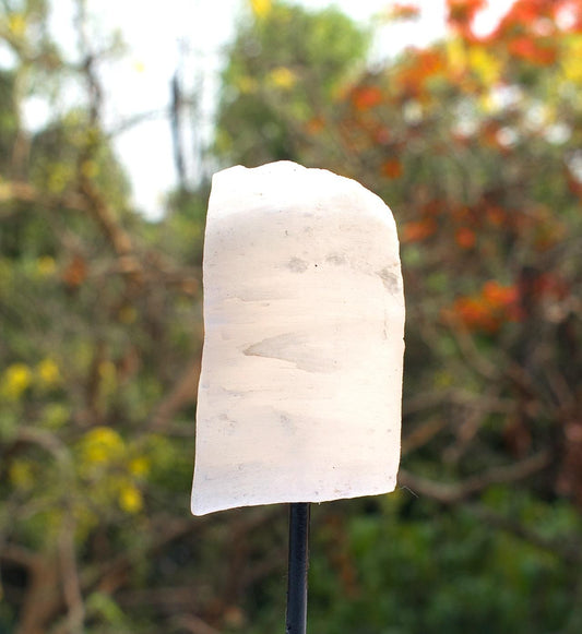 Selenite Raw On a Stand 1281