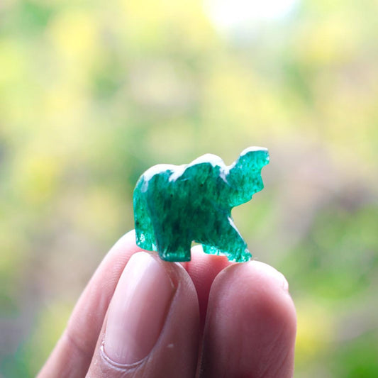 Green Aventurine Mini Elephant 1084