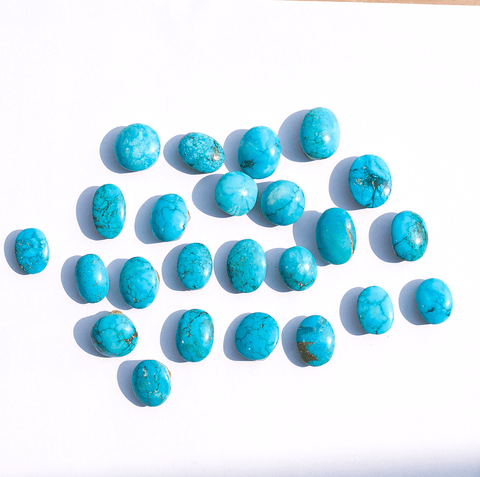 Natural Turquoise half raw cabochons