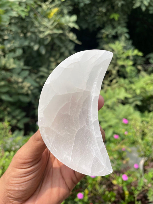 Selenite Moon Bowl 1512