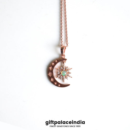 Moon & Star Opal Necklace 1080