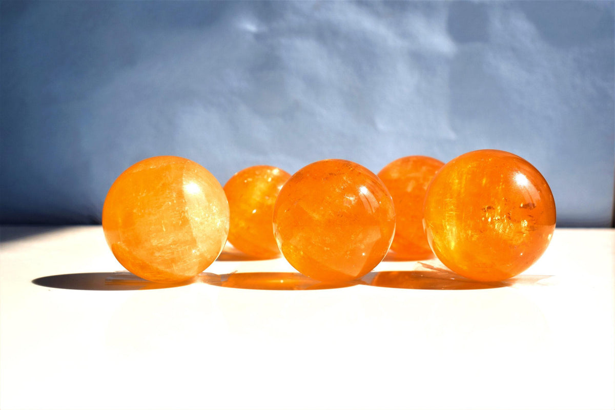 Honey calcite Sphere