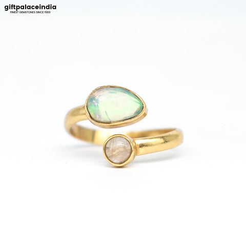 Opal & Moonstone Ring