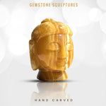 Orange Calcite Meditating Budha Head